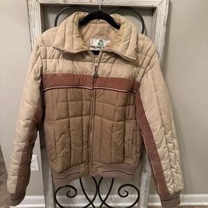 Pacific Trail Vintage Men’s Brown Convertible Puffer Jacket Corduroy M
